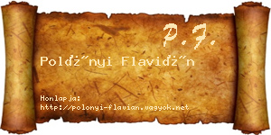 Polónyi Flavián névjegykártya